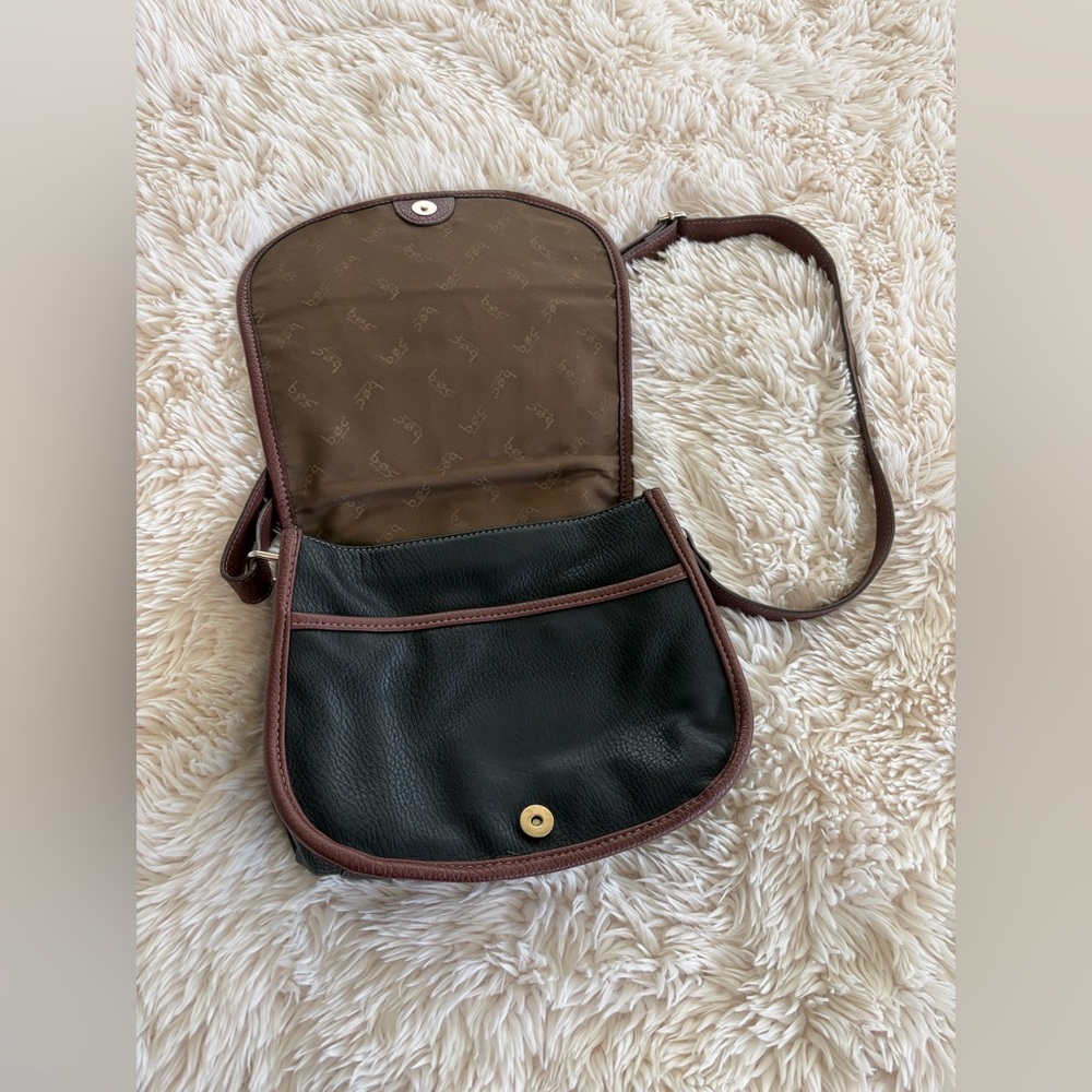 boc Brown and Black Leather Crossbody Satchel - Picture 2 of 6